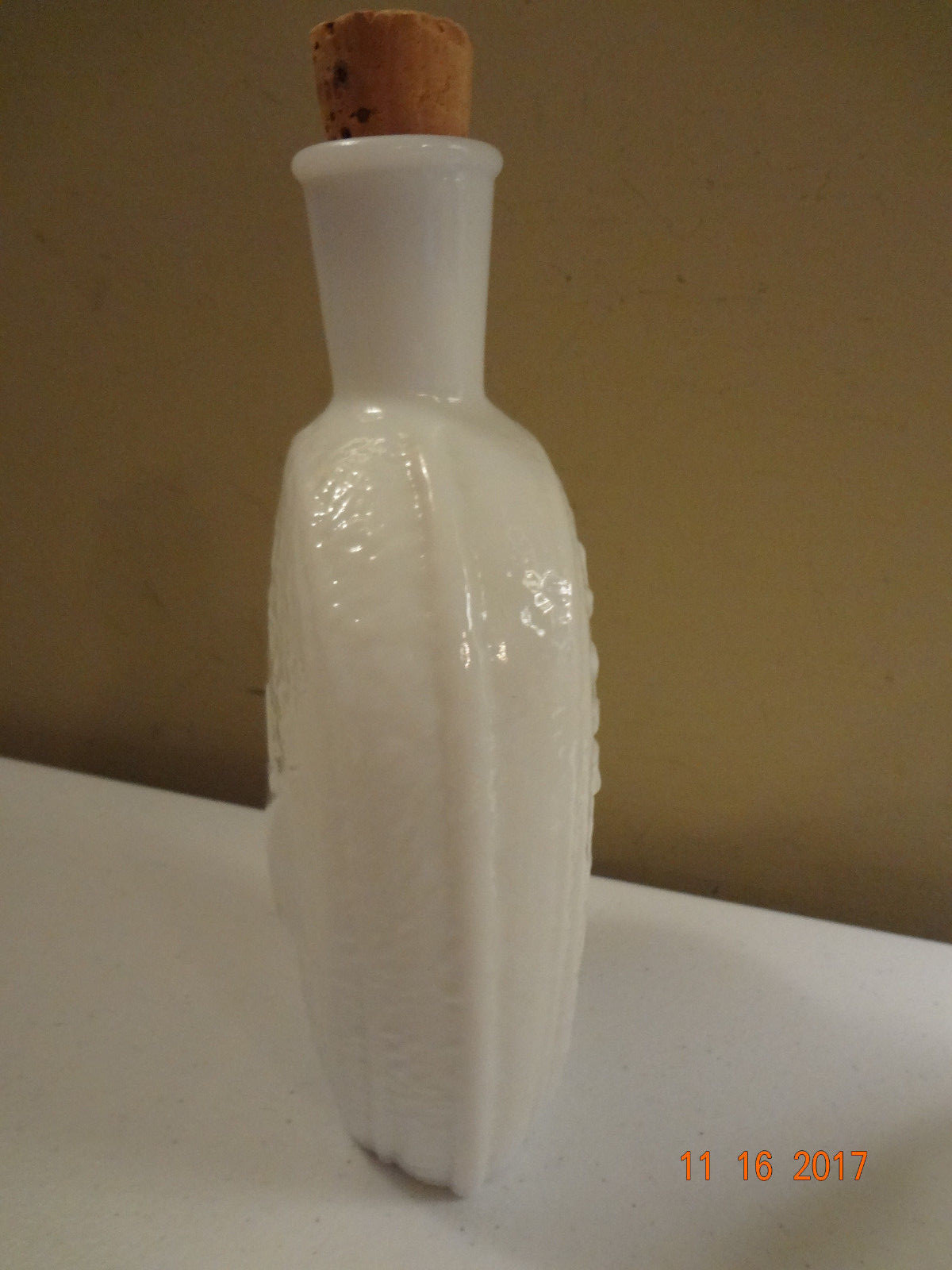 Vintage Wheaton Glass House Benjamin Franklin White Glass Bottle