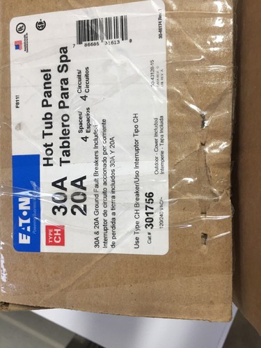 Eaton Hot Tub Panel 30A/20A #301756