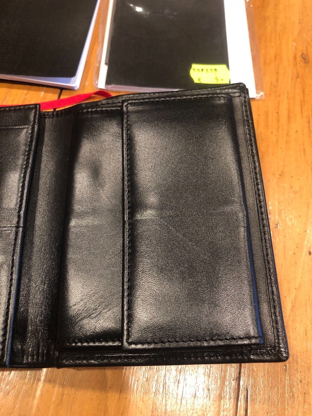 NEW X47 Black Leather Tri-Fold Wallet / Day Planner Organizer w/ Coin Purse