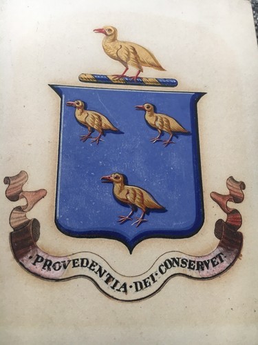 Culleton Hand Painted Book Plate Family Crest Cranbourne St London Matley Motley