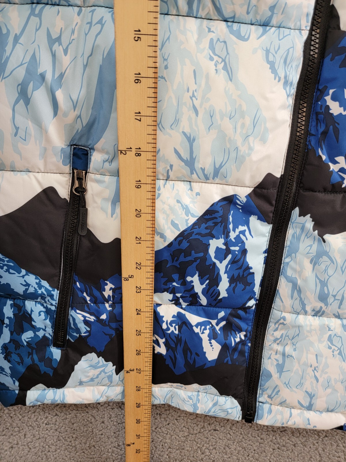 Club Room Stretch Hooded Puffer Jacket Men's M Ski Printed Zip Closure L/S - Picture 8 of 17