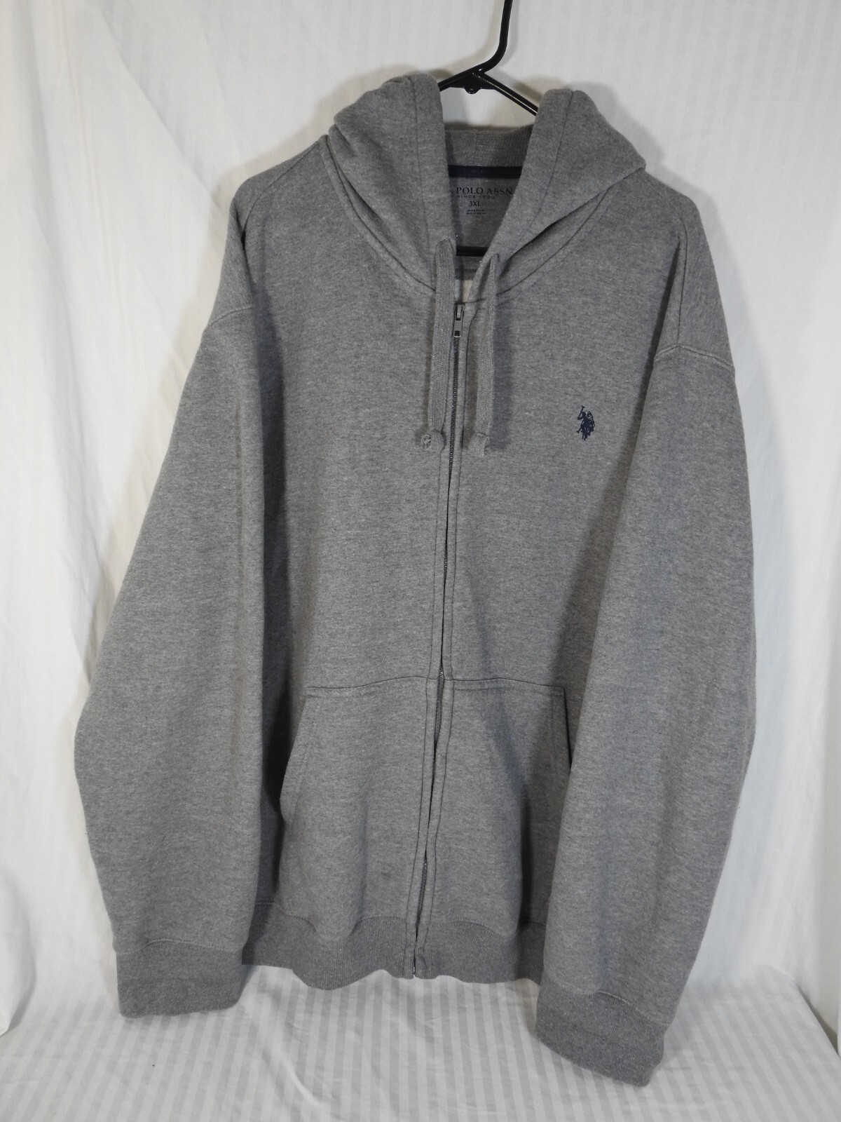 Men's U.S. Polo Assn Gray Full Zip Hooded Sweatshirt Jacket Men's U.S. Polo Assn Gray Full Zip Hooded Sweatshirt Jacket