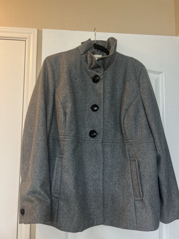 OLD NAVY Women's Gray Recycled WOOL Winter Coat - 