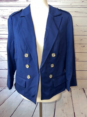 White House Black Market Blazer Nobel Ponte Jacket size 14 Nautical NWT WHBM