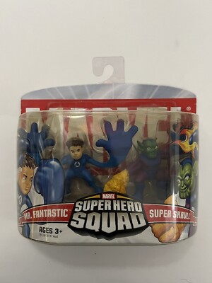 NEW 2006 Marvel Super Hero Squad MR. FANTASTIC & SUPER SKRULL Figures Hasbro NIP