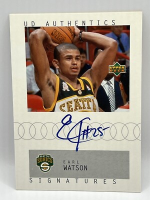 2002-03 Upper Deck UD Authentics Signatures Earl Watson #EW Auto Seattle Sonics