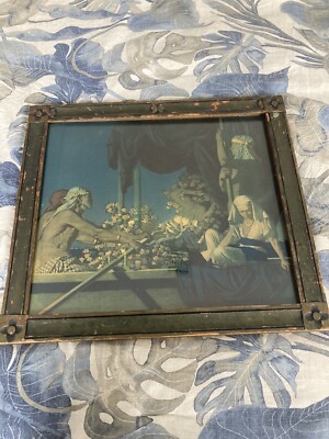 Maxfield Parrish, original Cleopatra print in vintage Arts & Crafts frame LOOK