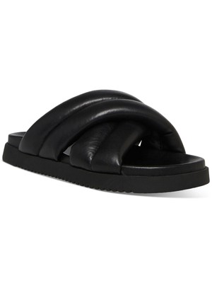 

STEVE MADDEN Женские черные сандалии Motte с круглым носком на платформе без шнуровки 9,5 м, Черный, MOTT03S1