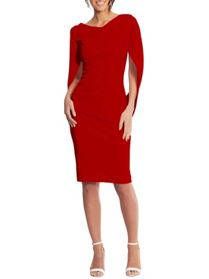 

Женское красное платье-футляр длиной до колена с рукавами 3/4 BETSY - ADAM, Красный