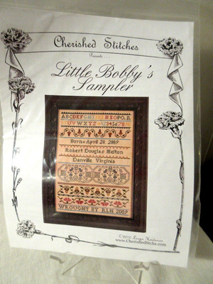 Cherished Stitches LITTLE BOBBY'S BIRTH SAMPLER Counted Cross Stitch Pattern