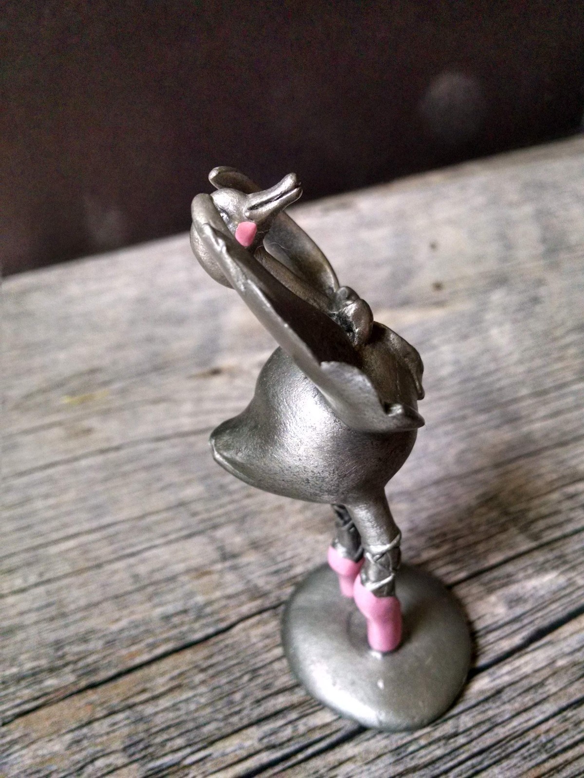 Hudson Pewter Figures Flamingo Ballerina #2682 & Duck with Umbrella #2699