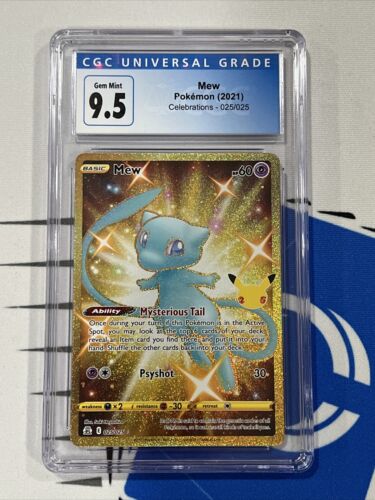 Mew 025/025 Pokémon Celebrations CGC 10 (Gem Mint 9.5 Old Mew 025/025 Pokémon Celebrations CGC 10 (Gem Mint 9.5 Old