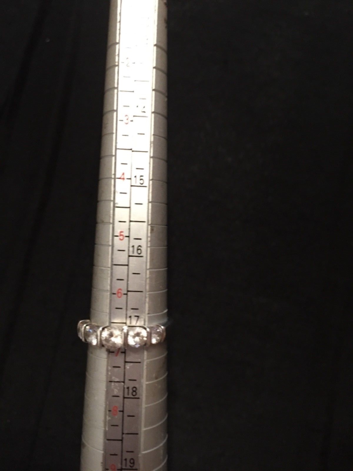 Cubic Zirconia Round 5 stone Wedding Anniversary Band Ring Sterling Silver 6 3/4