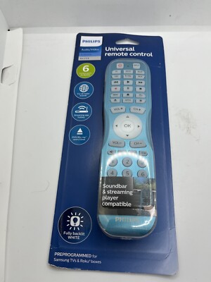 Philips 6-Device Elite Universal Remote Control, Gloss Blue Finish - SRP6221B/27