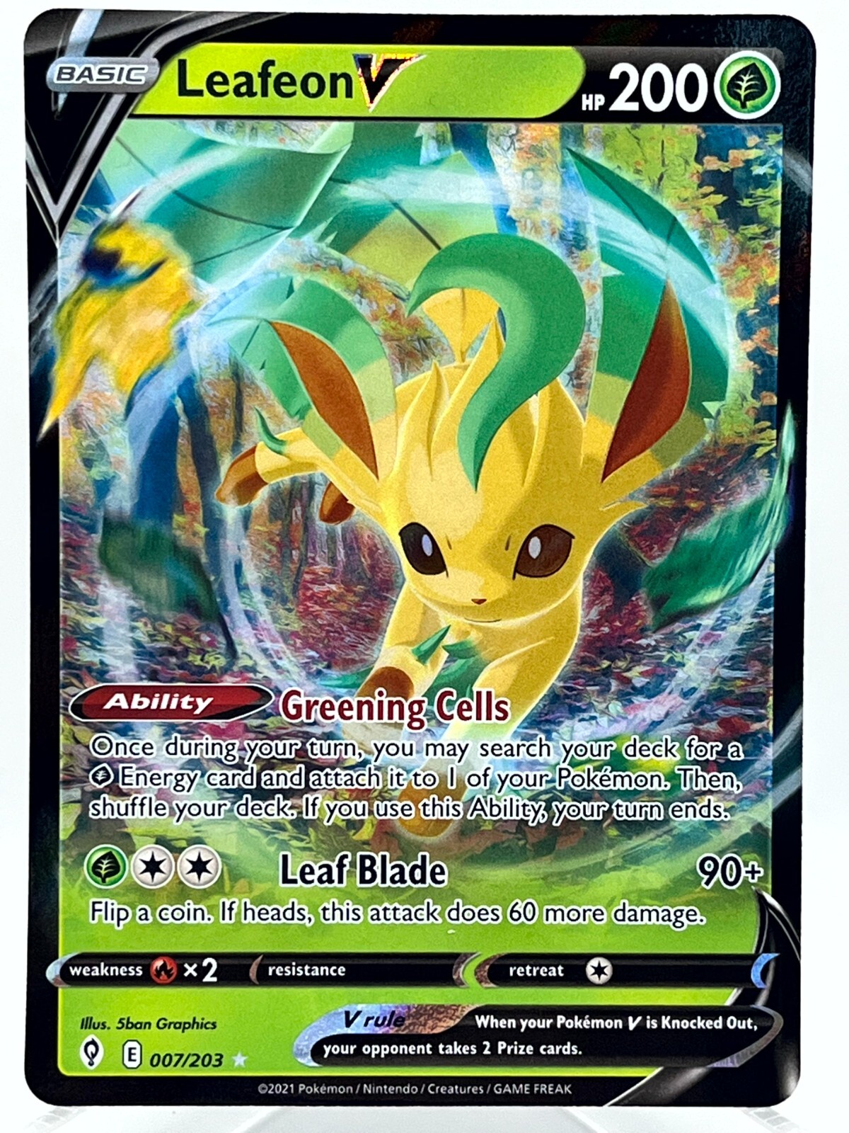 theo テオ Ayunan col.17 Leafeon V 007/203 SWSH Evolving Skies Holo Ultra Rare