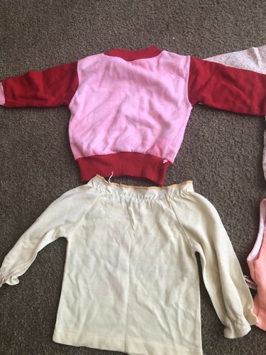 Vintage Baby Girl Clothes 12-24 Months Mothercare Yellow Shirt,Butterfly Sweater