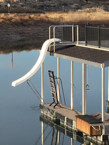 NEW Pontoon boat houseboat water slide