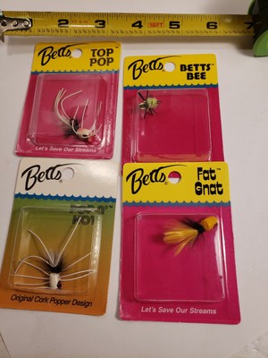 Betts Tackle Fat Gnat Black and Yellow Fly Fishing Popper Size 12