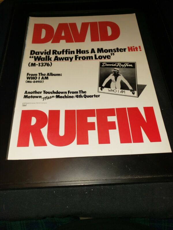 David Ruffin Walk Away From Love Rare Original Promo Poster Ad Framed!