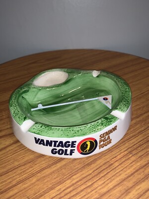 VINTAGE GOLF SENIOR PGA TOUR ASHTRAY VANTAGE GOLF COLLECTABLE NEW IN BOX