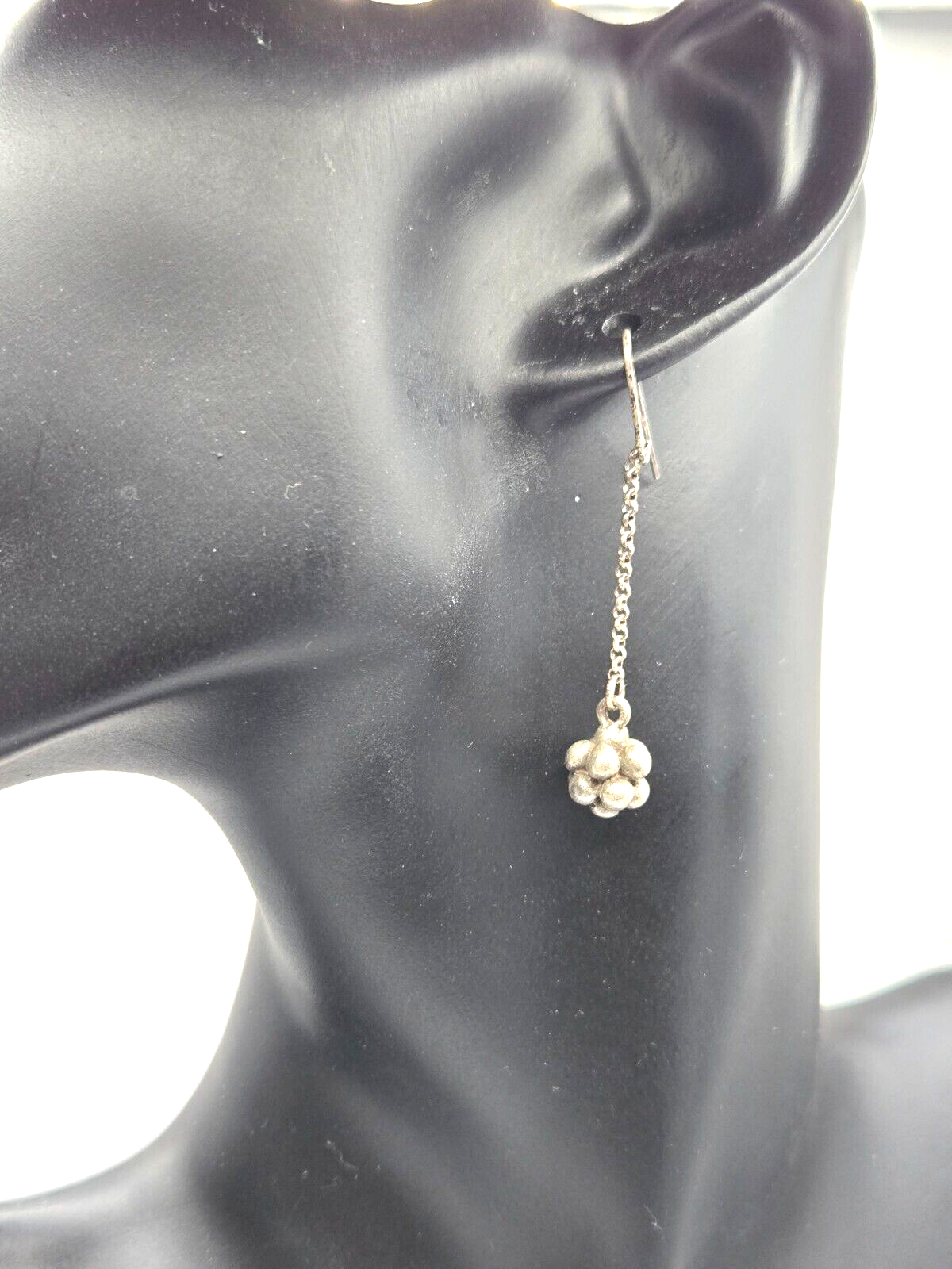 Vintage BIRKS signed sterling 925 dangling cluster ball  pierced earrings 1970s