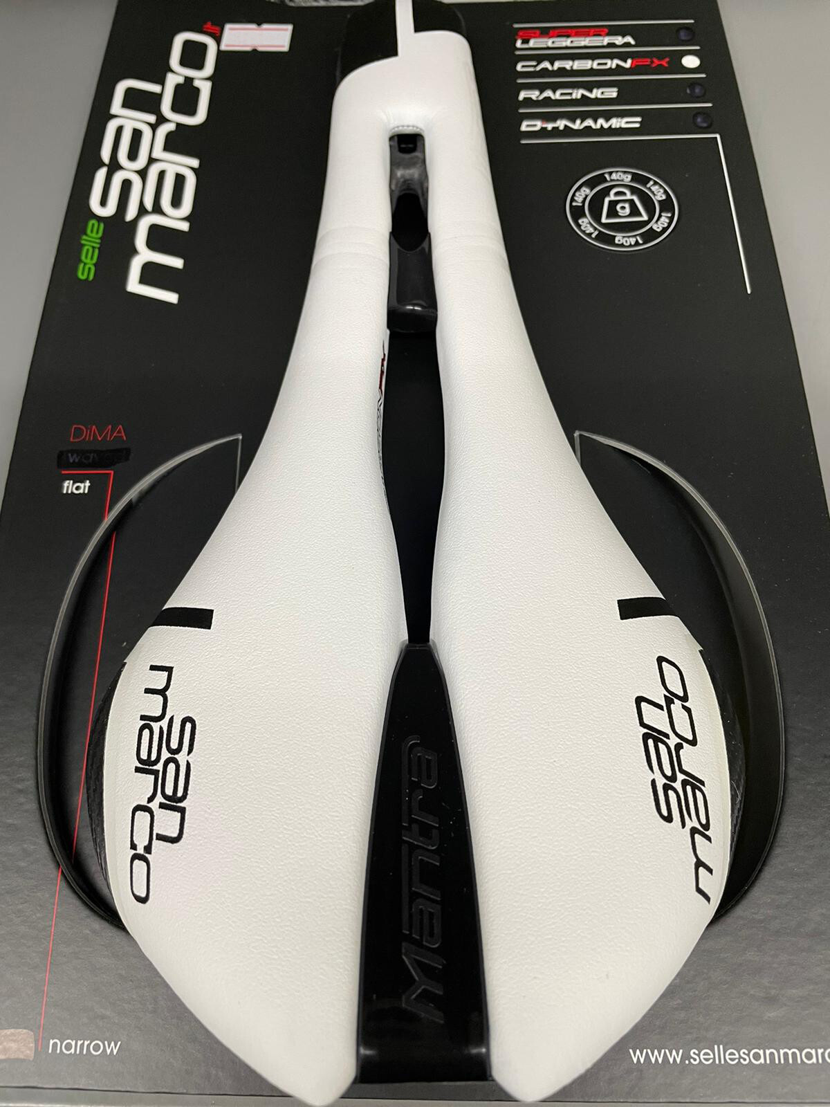 Selle San Marco Saddle Mantra Carbon Fx Narrow (Pce) White
