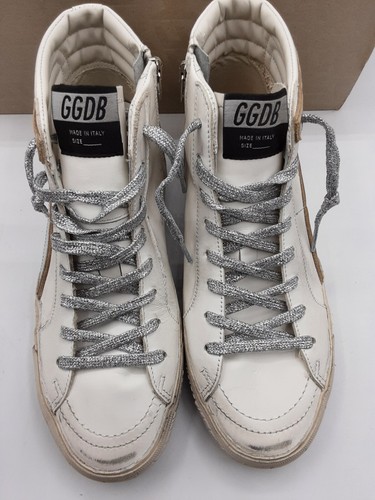 Pre-owned Golden Goose Slide Women's Leather Sneakers White/gold/silver Eu 39 Us 9 $655