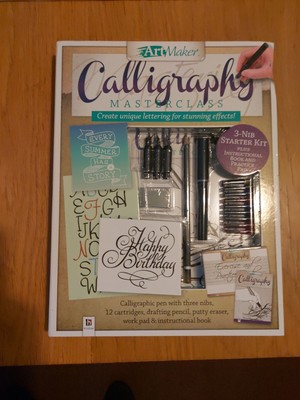 ART MAKER Calligraphy Masterclass Kit + Instructional Book & Exercise Pad
