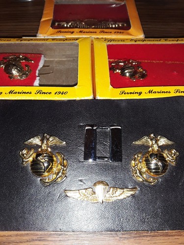 U.S. Military Marines Pins. Hamilton gold plated. Airborne pins . Military Metal