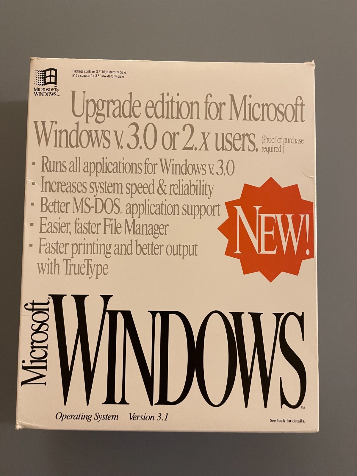 Microsoft Windows 3.1 Operating System 3.1