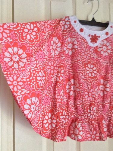 Beaded Poncho Short Sleeve Top with Orange Flowers Gymboree Size 5