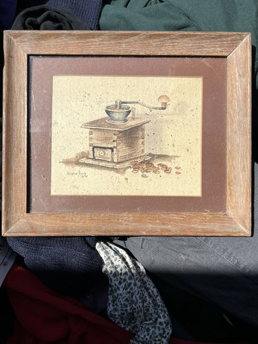 Adrienne Lenny Watercolor painting of coffee bean grinder