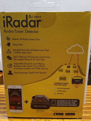 Cobra RAD450 Radar Laser Detector w/Voice Alerts Police Speed Safety