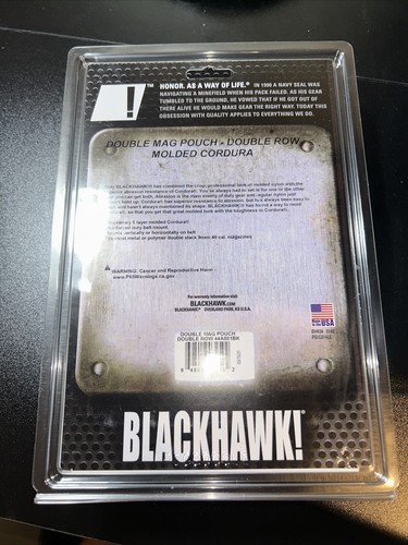BlackHawk 44A001BK Black Double Mag Pouch Double Row Molded Codura NEW