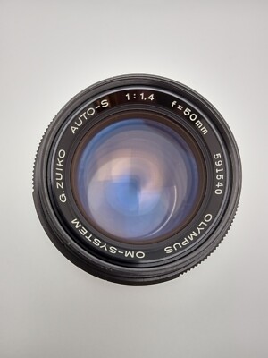 OLYMPUS  G. Zuiko Auto -S  50mm f/1.4  Lens.  With Caps Smooth Focusing And Aper