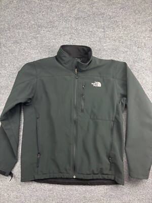 The North Face Soft Shell Jacket Men's Large Black Full Zip Fleece Lined
