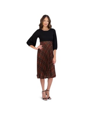 Подпись Би Робби Женские черные потяните за стиль миди платье Петитес ПС