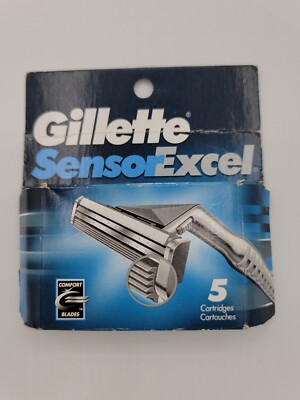 New Unopened Gillette Sensor Excel , Refill 5 Cartridges.
