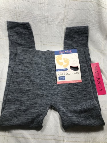 NWT Women's First Kick Maternity Gray Fleece Lined Cozy Leggings One Size Gray