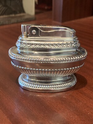 Vintage ATC Super Deluxe Automatic Table Cigarette Lighter - Chrome - Japan