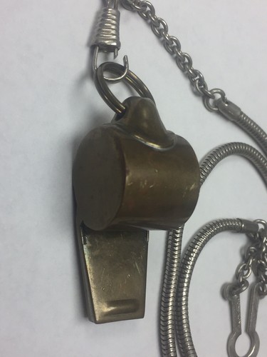 VINTAGE ACME THUNDER EMERGENCY WHISTLE MADE IN ENGLAND WITH CHAIN