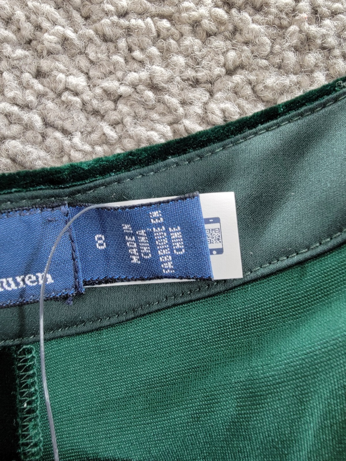 Polo Ralph Lauren Velvet Silk-Blend Straight-Leg Pants Women's 8 Jade Side Zip - Picture 14 of 23