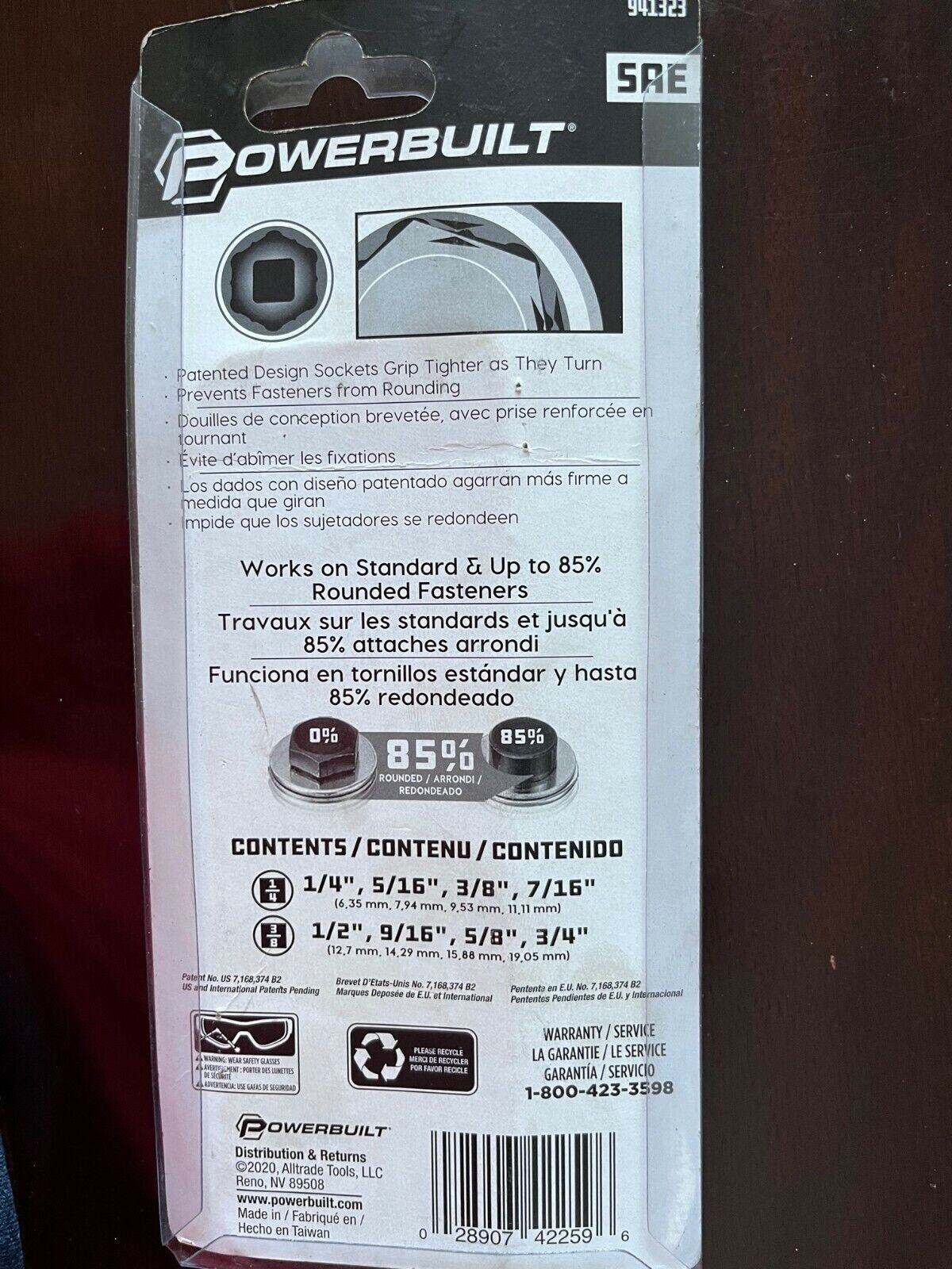 POWERBUILT ZEON SOCKET SET #941323 8 PC SAE NEW FOR DAMAGED BOLTS