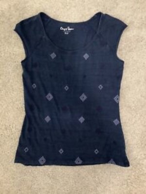 

Женский темно-синий топ с короткими рукавами и овальным вырезом CHIP - PEPPER, Navy