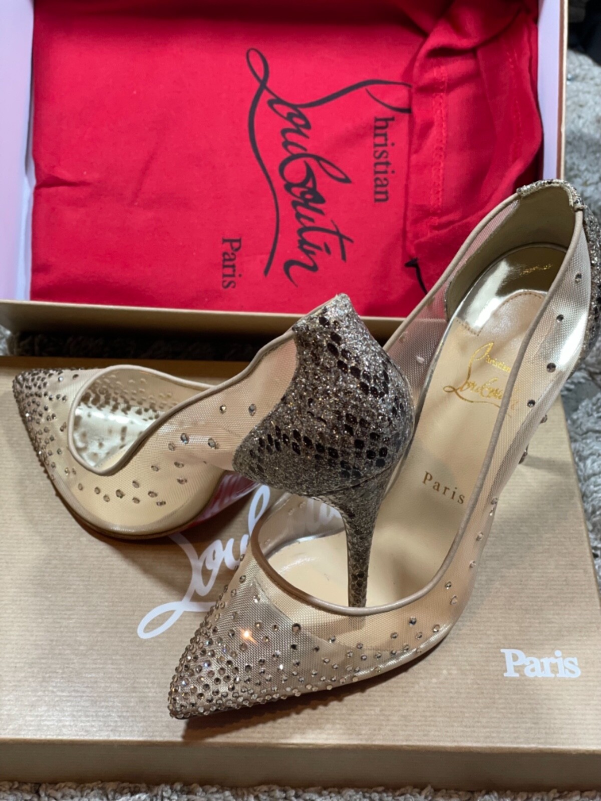 Christian Louboutin Follies Strass 100 Rete/Glitter