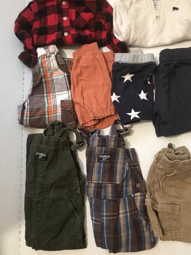 Boys 10Pc Lot Different Brands Overalls, Shirts, Shorts Size 18M/24M