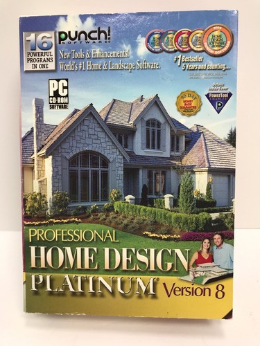 Punch Pro Home Design Platinum Version 8 Complete 2 Disc Excellent Condition