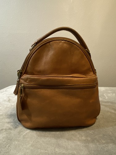 Simon Vintage Brown Leather Bagpack mini