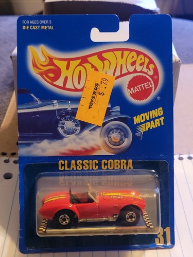Hot Wheels Classic Cobra 427 Red #31 early ribbed blister