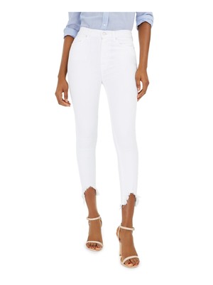 

7 FOR ALL MANKIND Женские белые джинсы с высокой талией и карманами для юниоров, Белый, AU8747616A